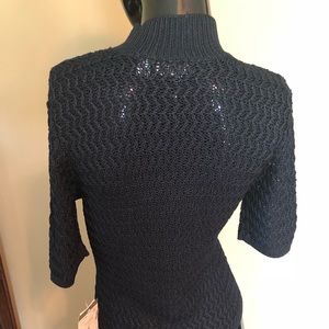 Liz Claiborne Navy Blue Short Sleeve Top, M